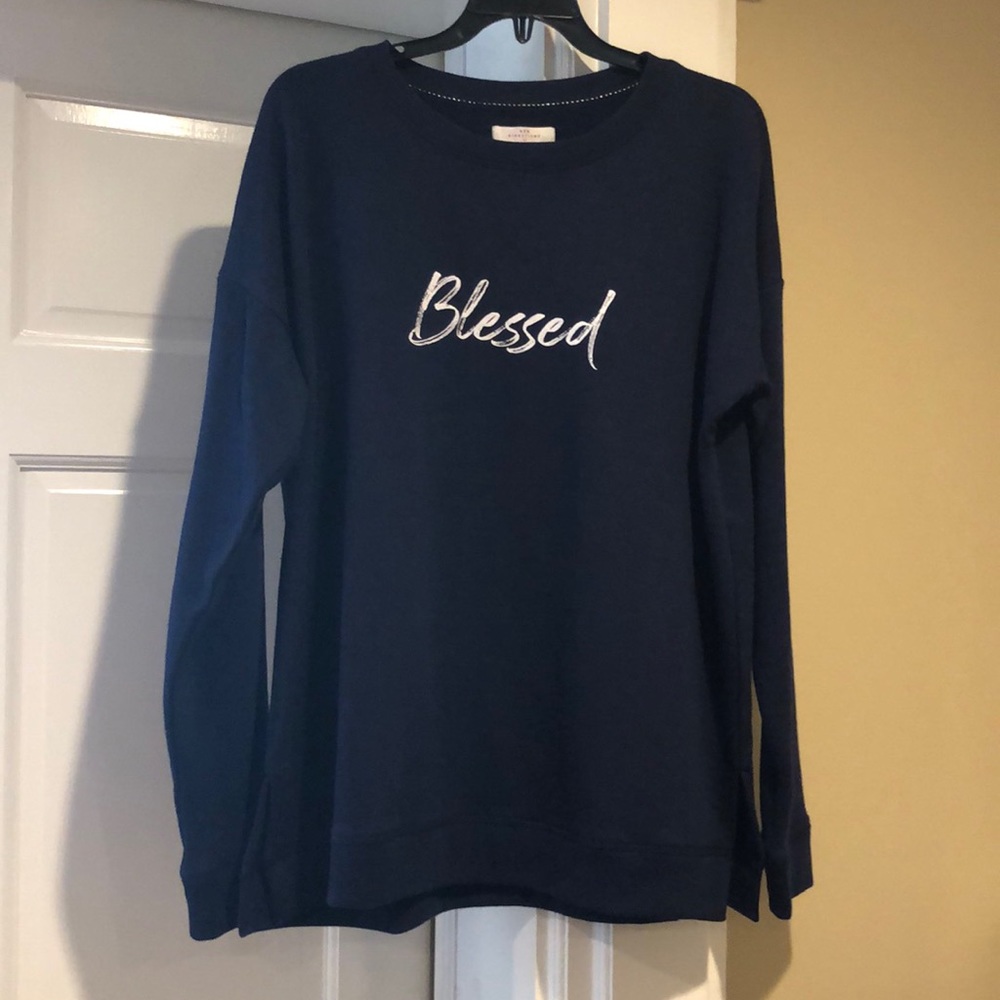 Blessed Navy Sweatshirt   By New Directions Studio. New